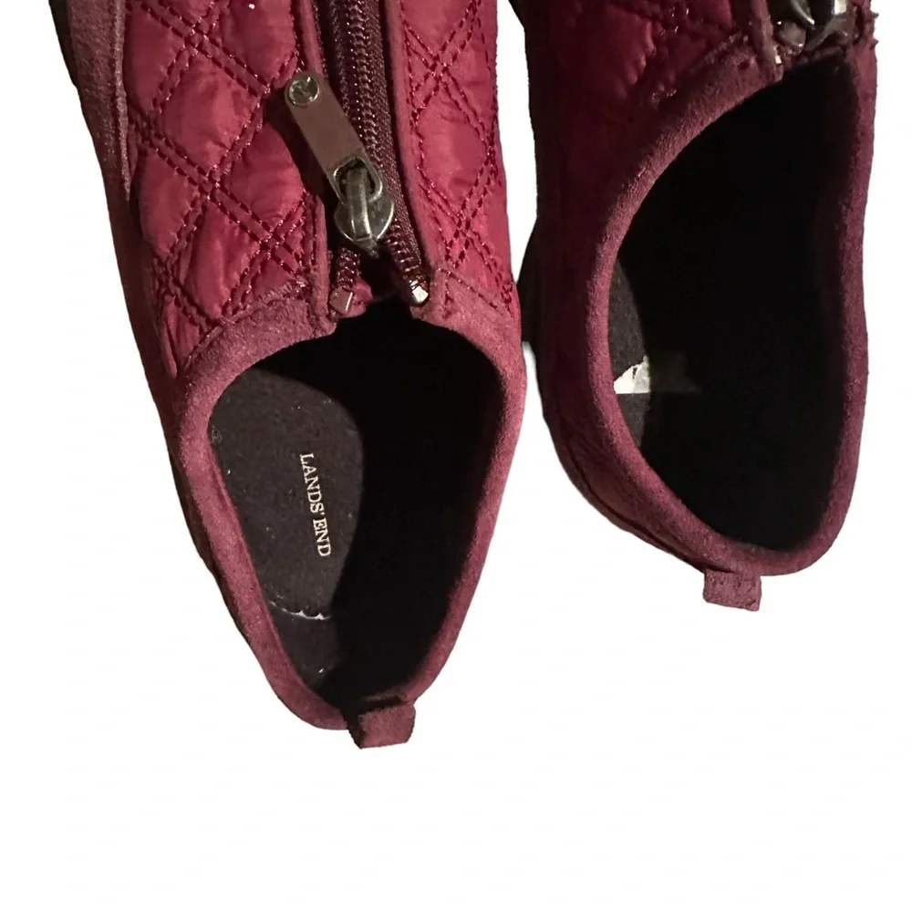 ❄️ Lands’ End slip-on shoe fleece lined Maroon Size 8.5 - Picture 11 of 15